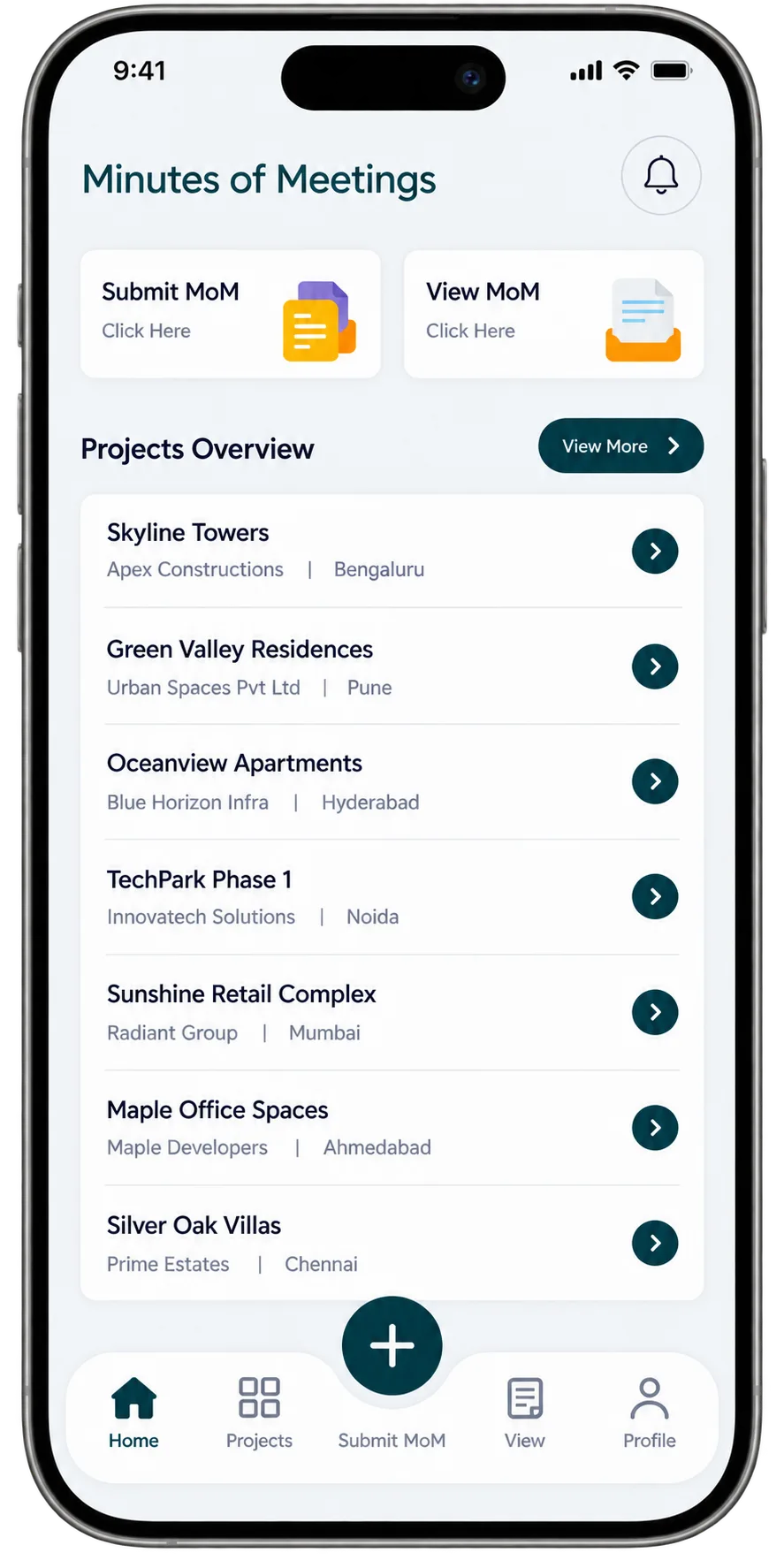 Minutes of Meeting Mockup