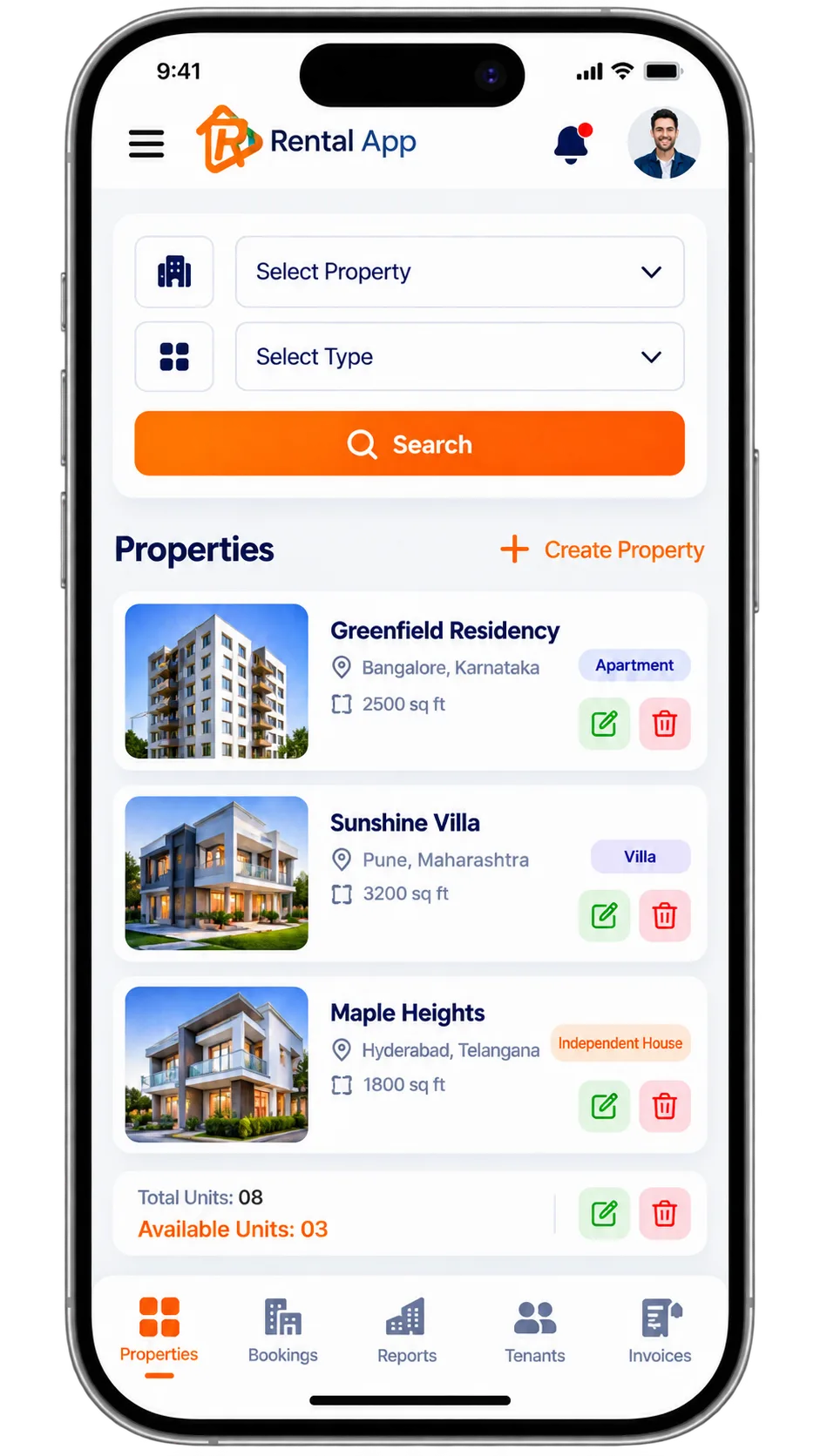 Rental App Mockup
