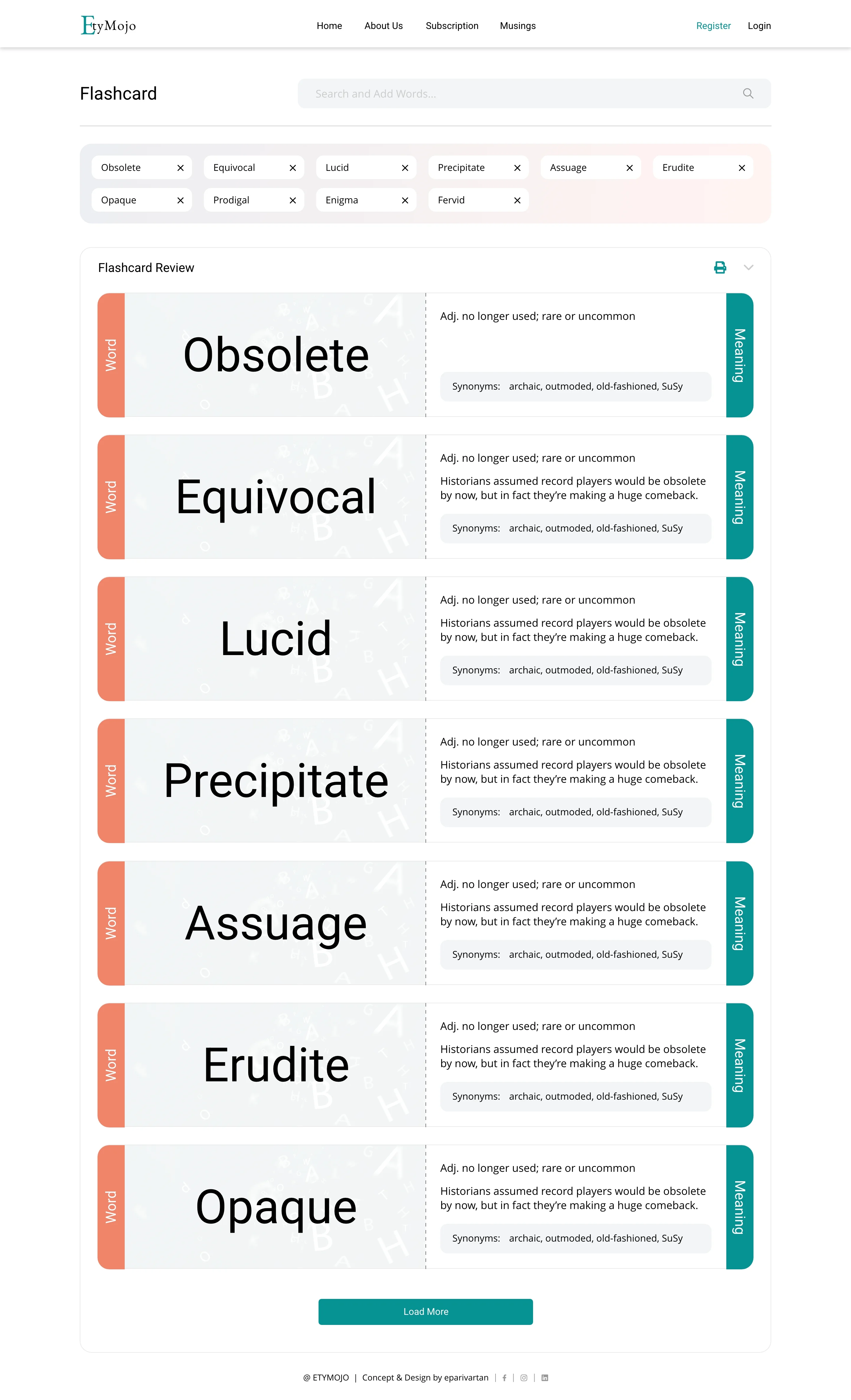 ETMOJO Flashcard Preview