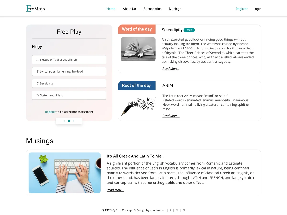 ETMOJO UI/UX Design Mockup