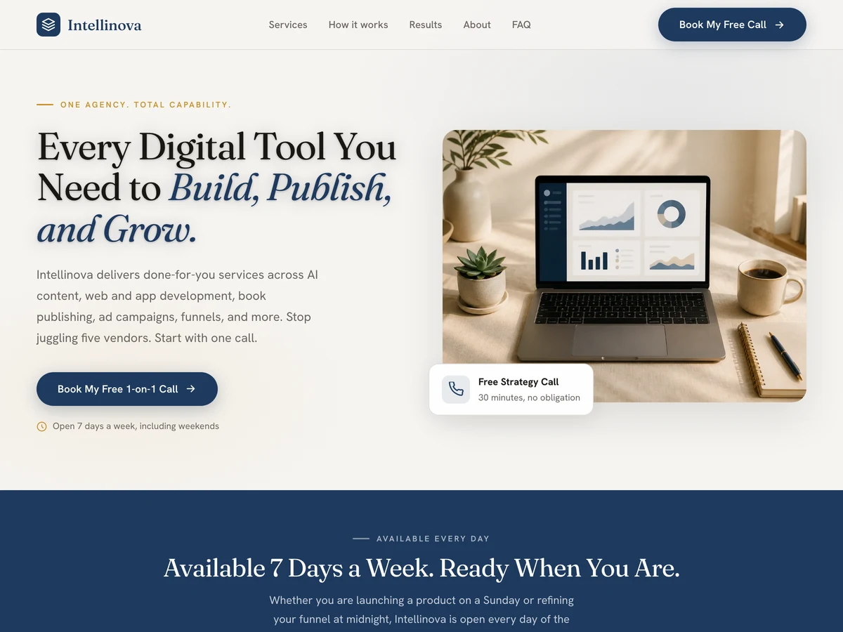 Intellinova website preview