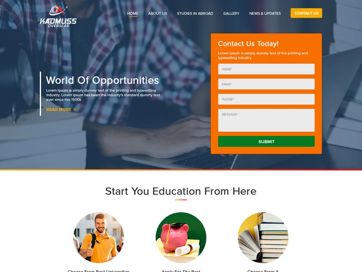 Kadmus Overseas website preview