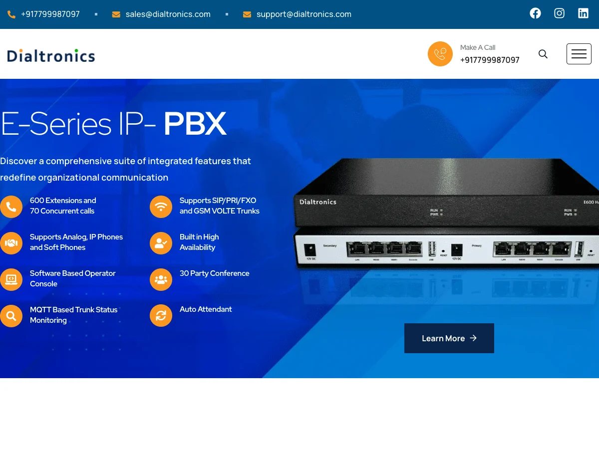 Dialtronics website preview