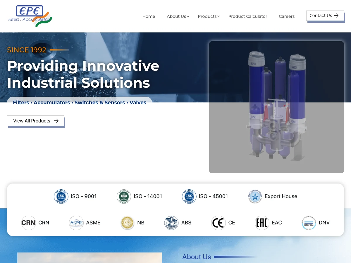 EPE India website preview