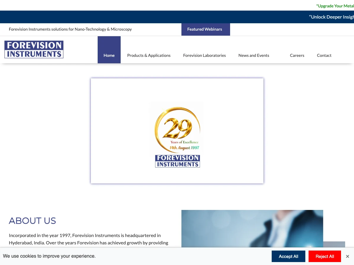Forevision Instruments website preview