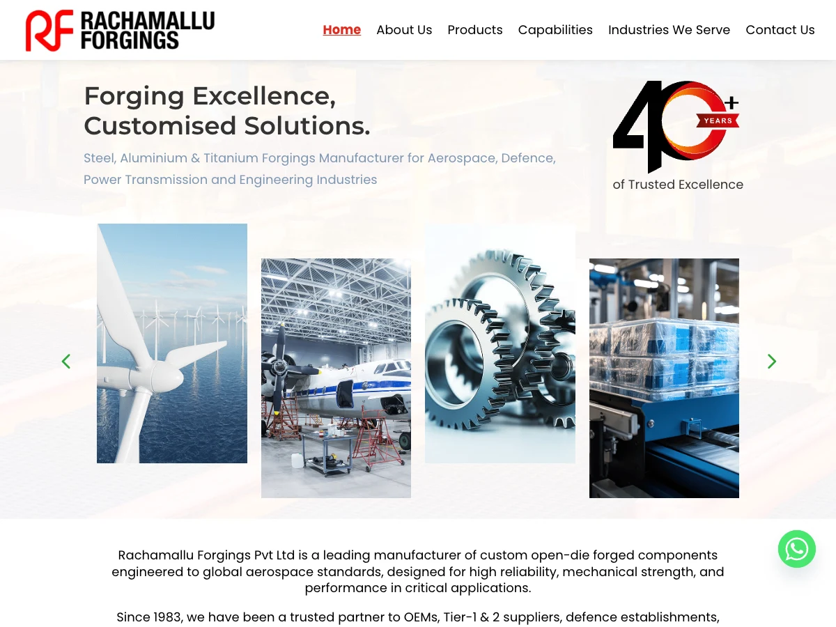 Rachamalla Forgings website preview