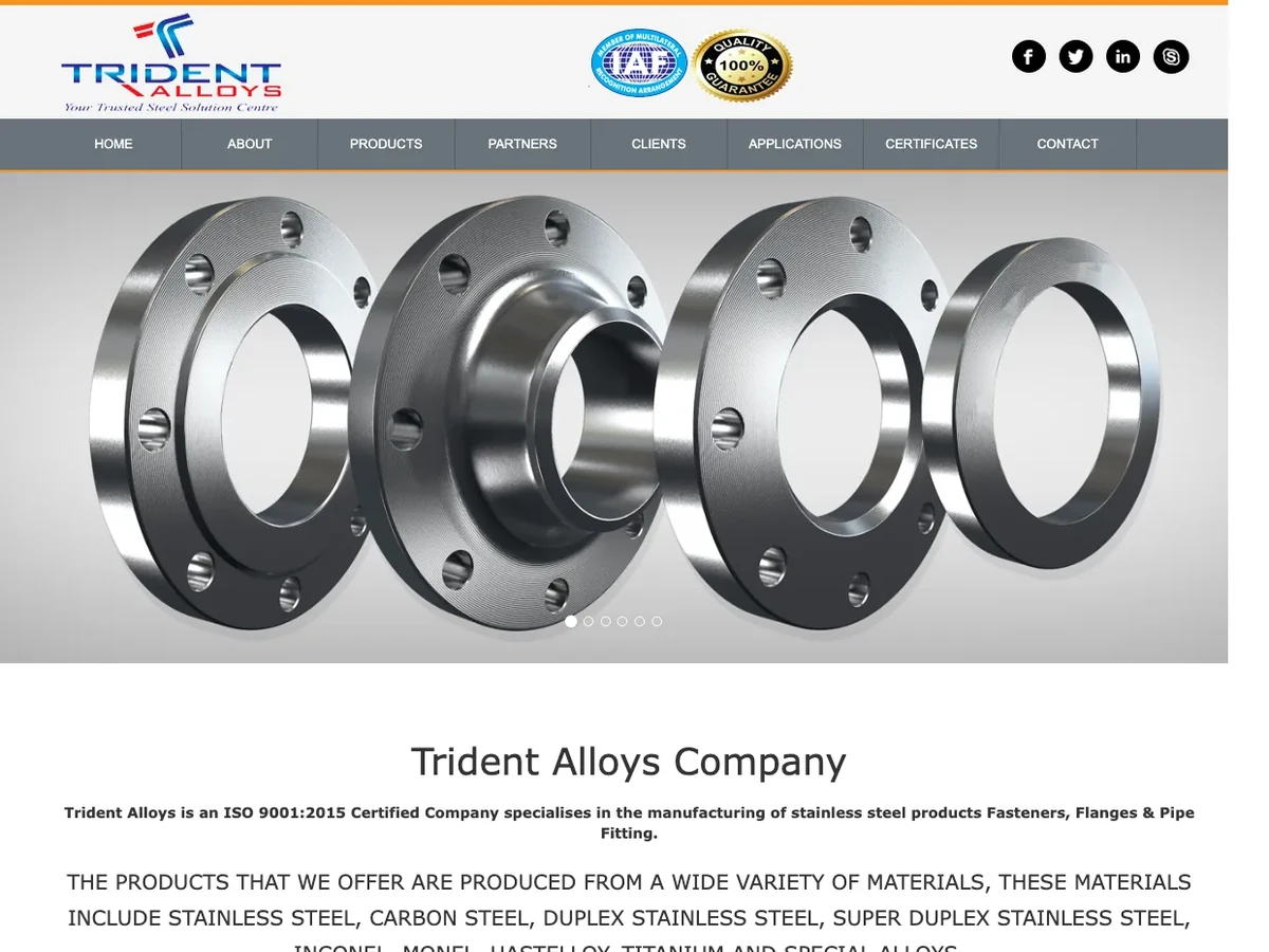 Trident Fittings website preview
