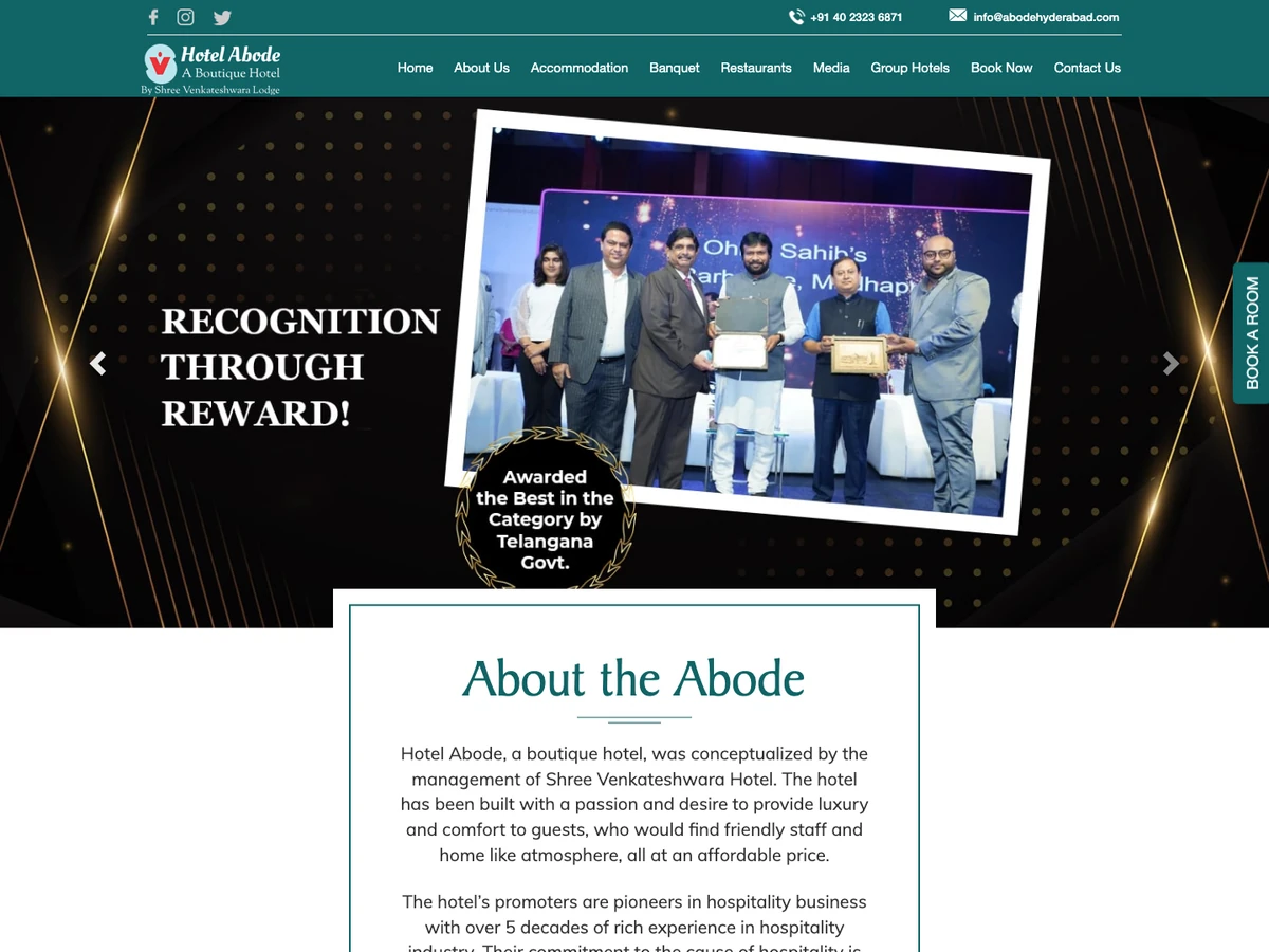 Hotel Abode website preview