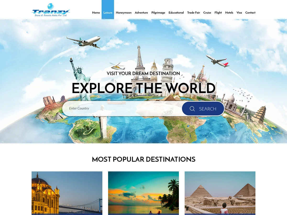 Tranzytours website preview