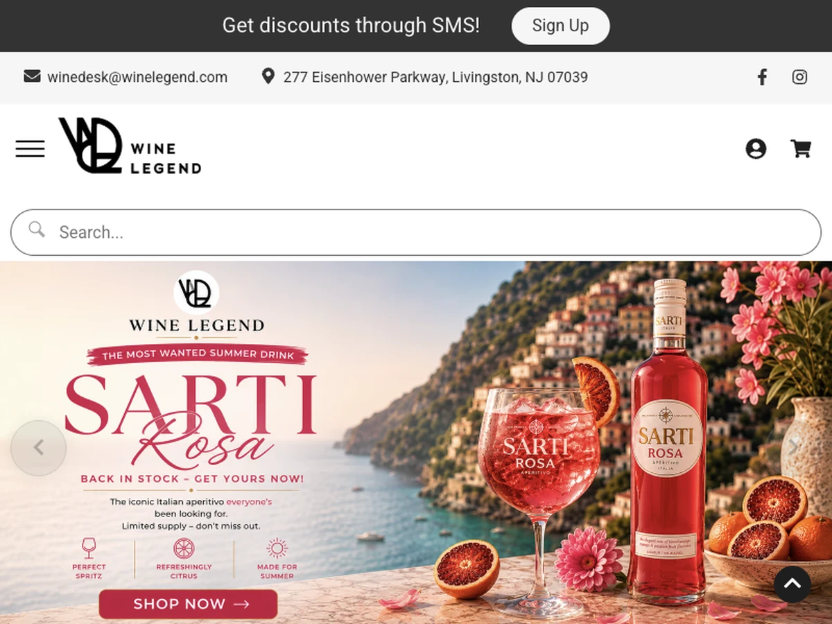 Wine Legend website preview