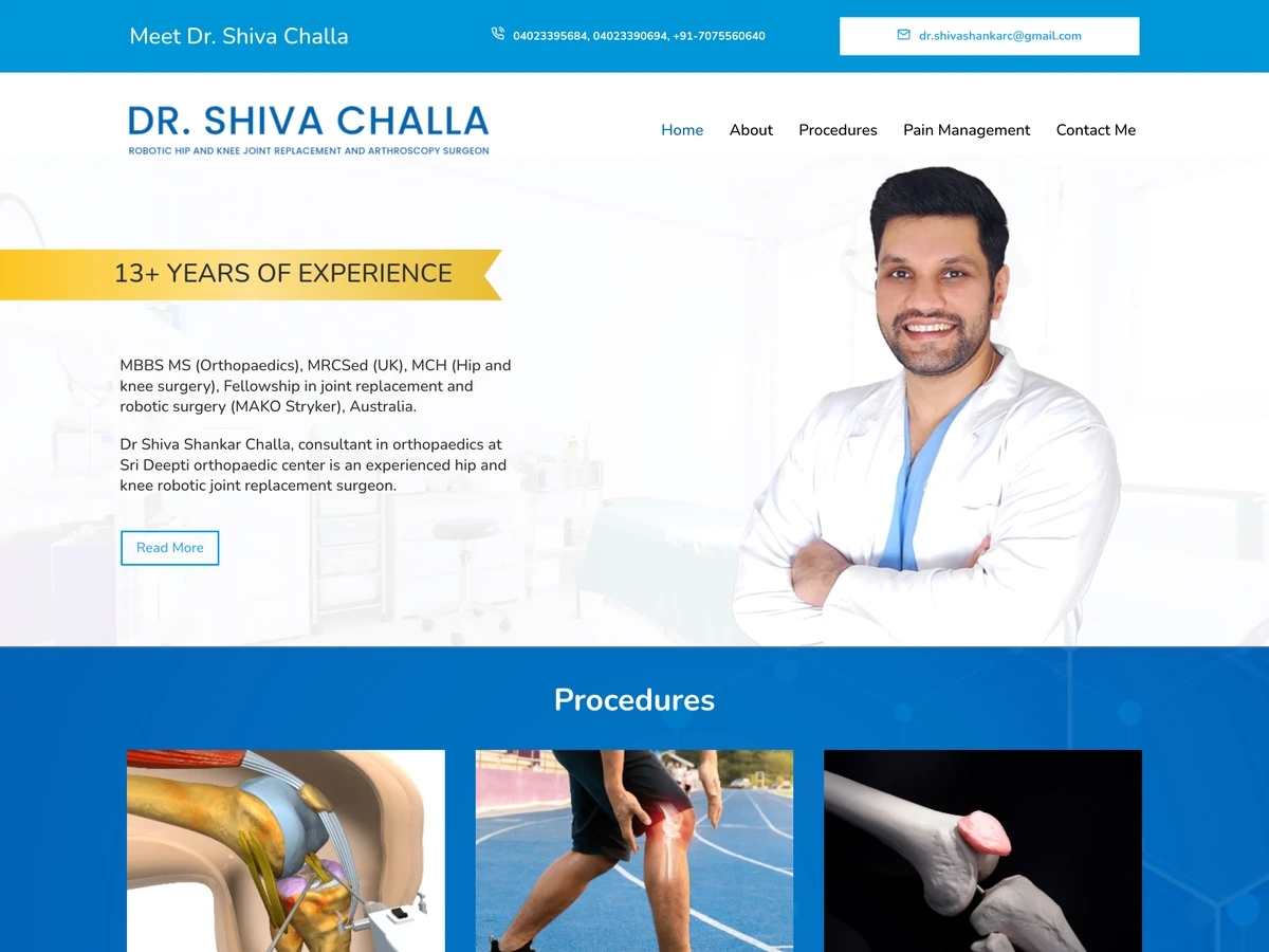 Dr. Shiva Challa website preview
