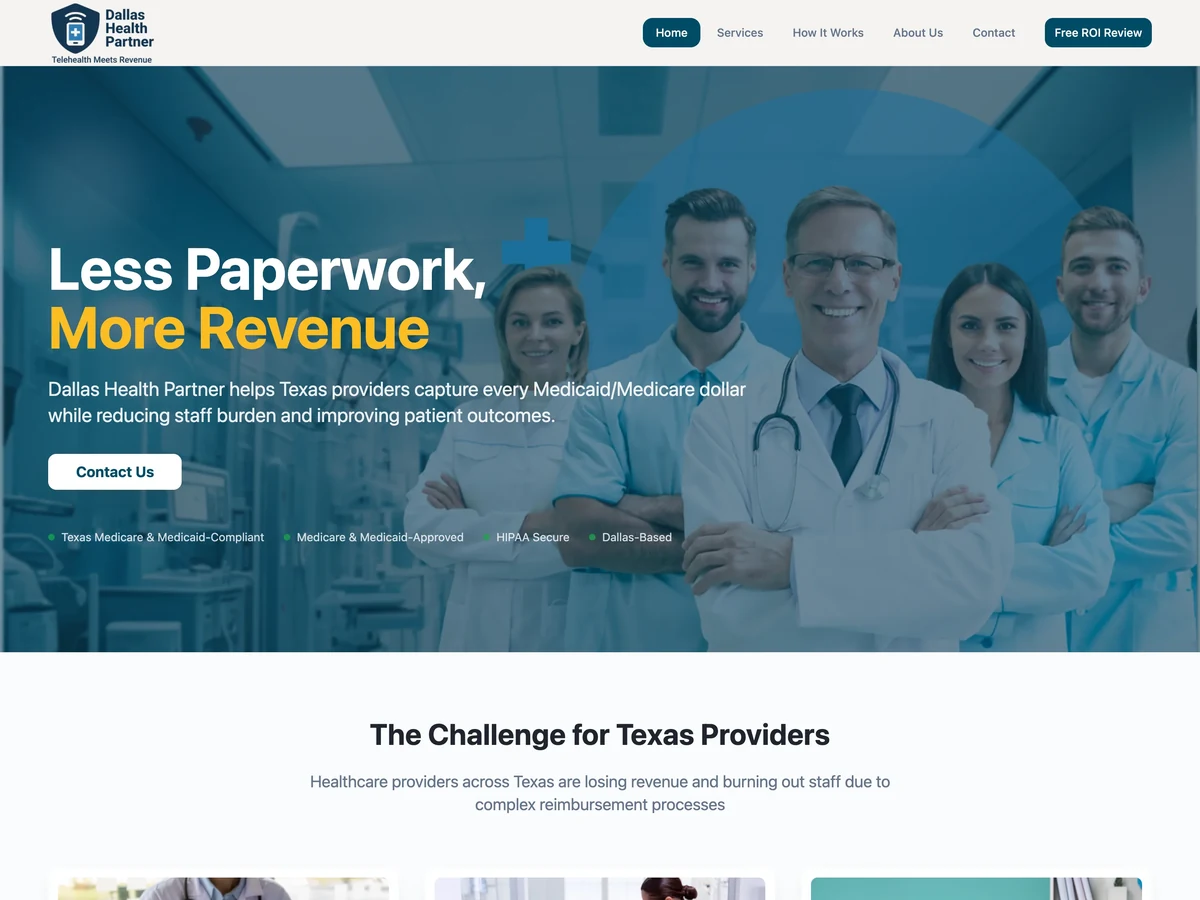 Dallas Health Partners website preview