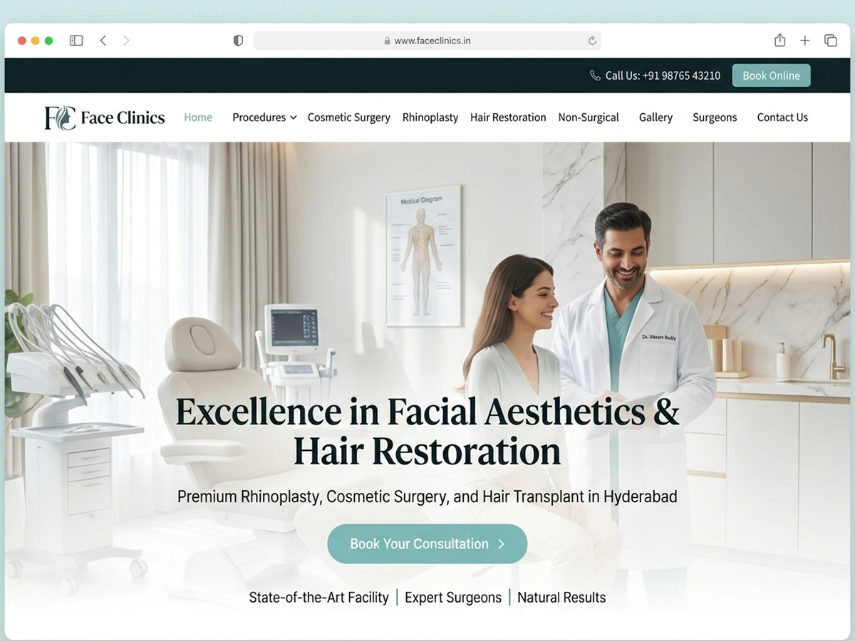 Face Clinics website preview