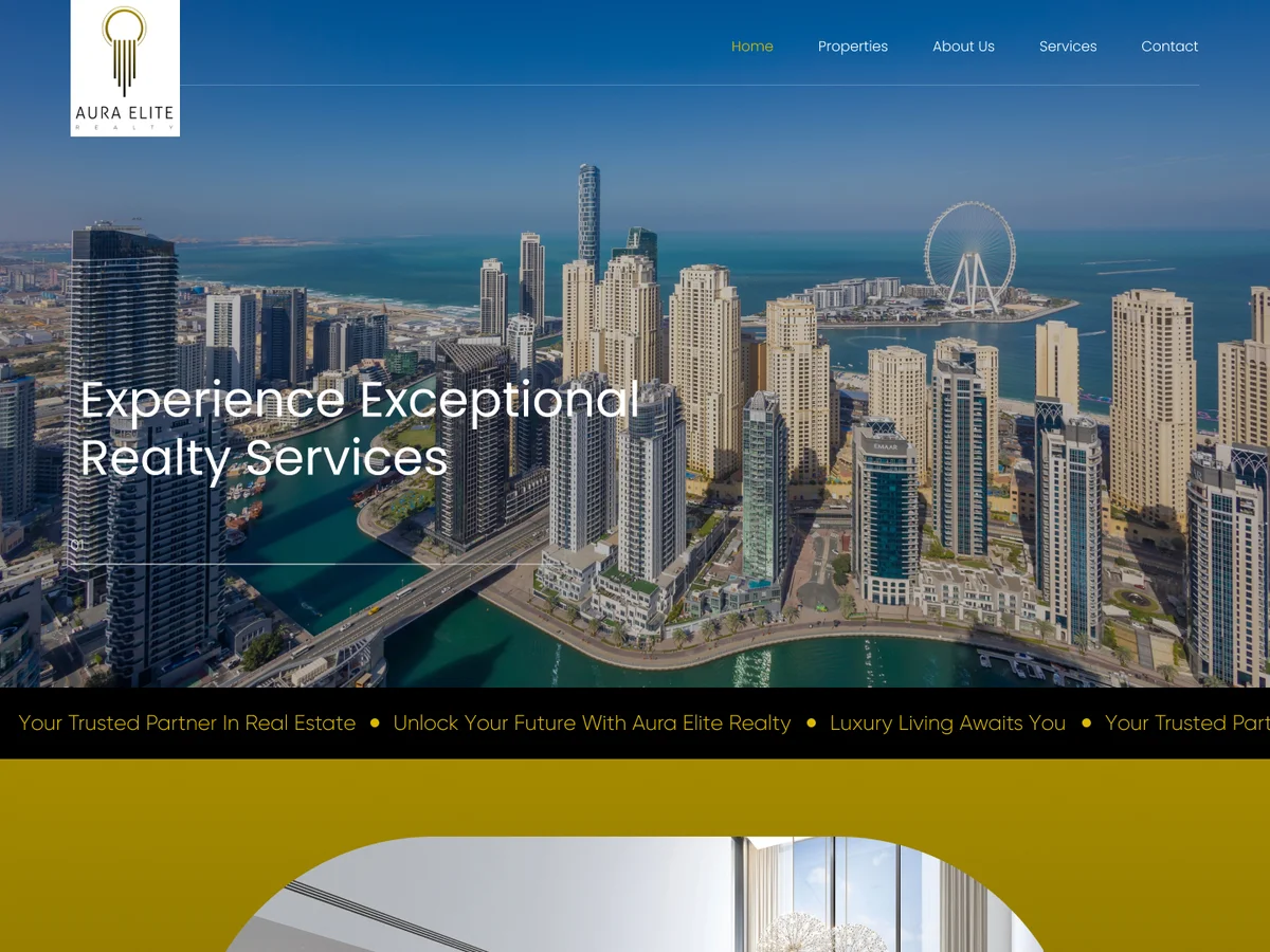 Aura Realty website preview