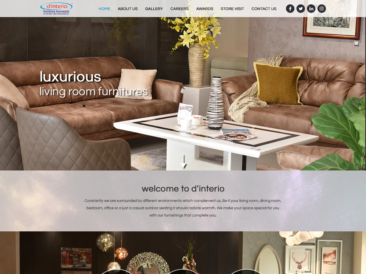 Dinterio website preview