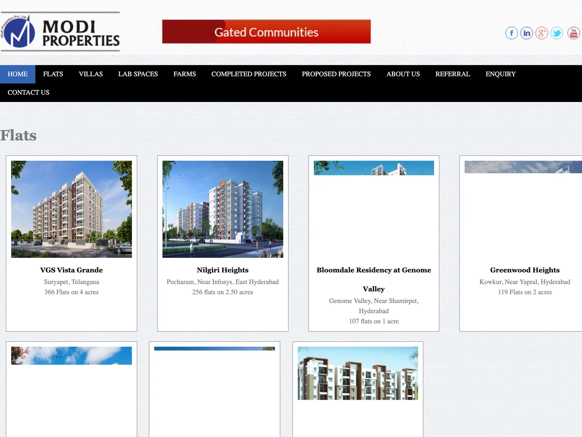 Modi Properties website preview