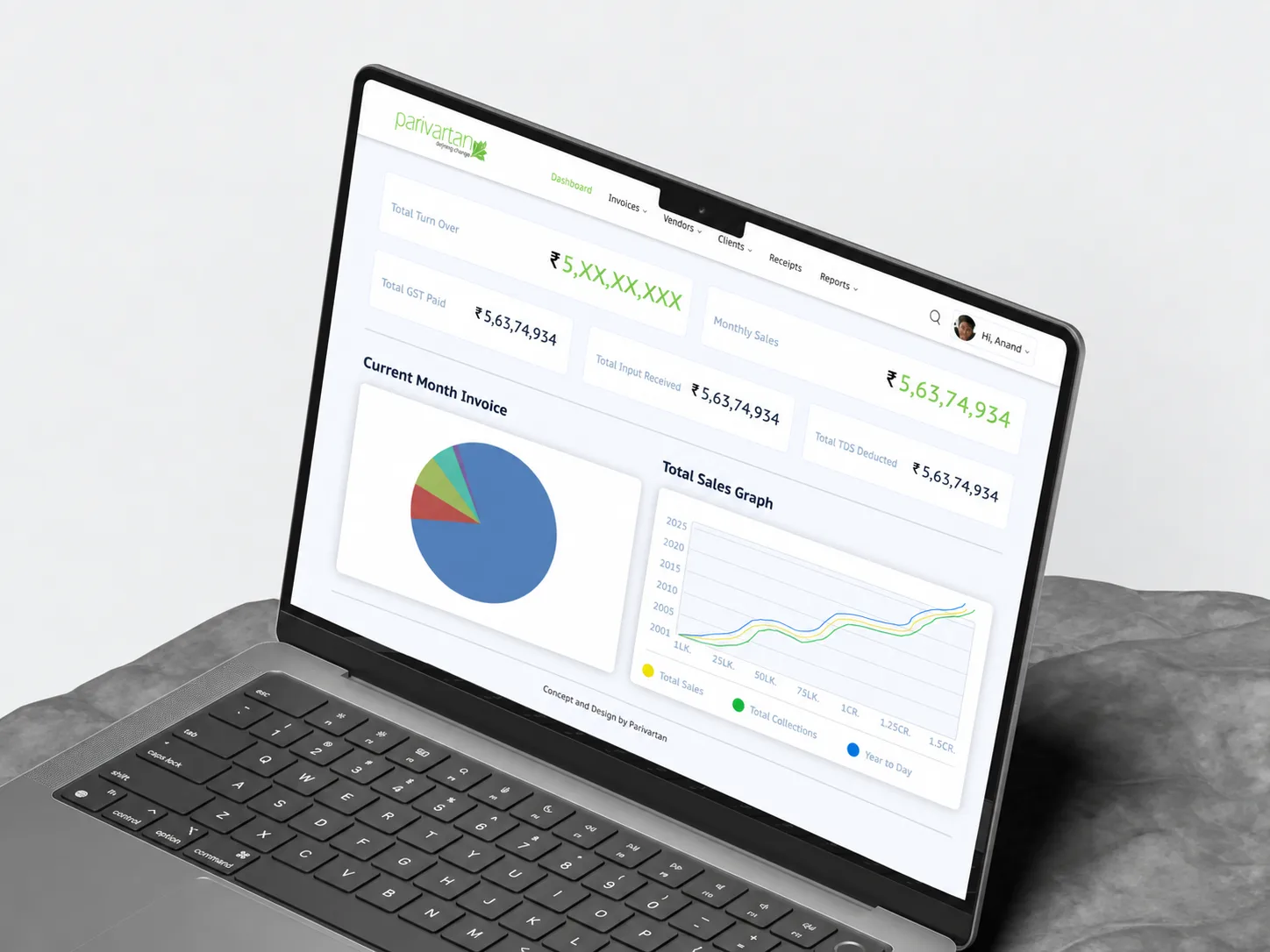 UI/UX design system and product interface showcase by eParivartan