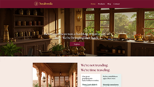 Healveda Desktop View